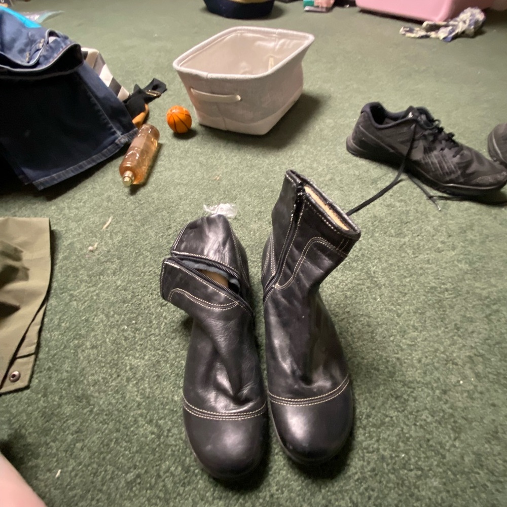 John Fluevog Black Leather Boots